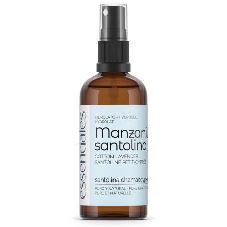 Agua de Manzanilla santolina 100% pura y natural, hidrolato genuino Manzanilla de Mahón, 100 ml.
