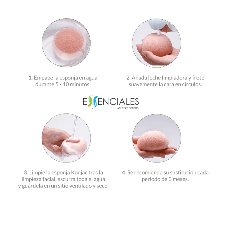 Esponja natural Konjac facial exfoliante