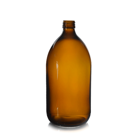 Botella 1 litro de vidrio ámbar - Calidad certificada