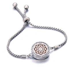 Bracelet diffuseur chaîne Fleur de Lotus pour aromathérapie| Essenciales.com