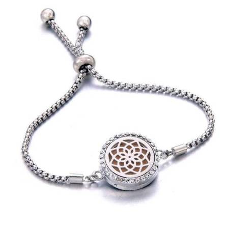 Bracelet diffuseur chaîne Fleur de Lotus pour aromathérapie| Essenciales.com