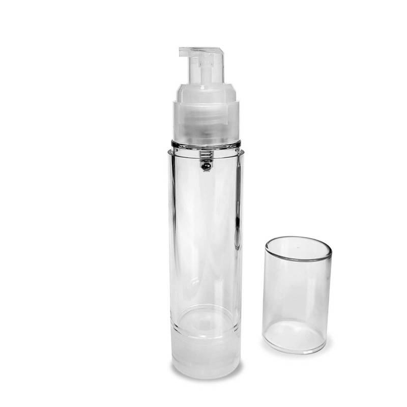 Bottiglia Airless con erogatore Siero / Lozione Trasparente 50 ml