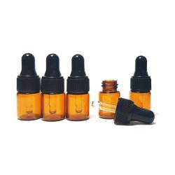 Botella vial 2 ml vidrio ámbar tapón pipeta (pack)