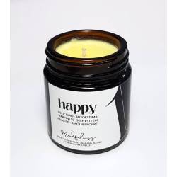 Vela aromaterapia com óleos essenciais Happy