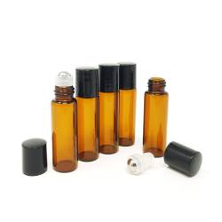 Bottiglia roll-on 5 ml in vetro ambrato (confezione da 5 unità)