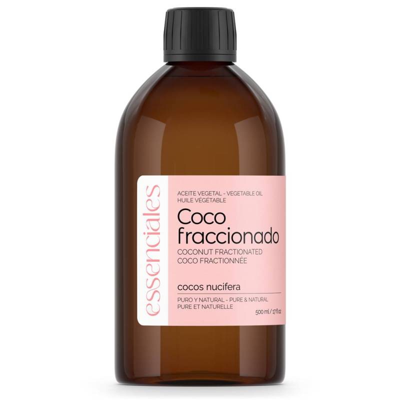 Aceite de coco líquido (fraccionado caprico caprilico), 100% natural,  500 ml