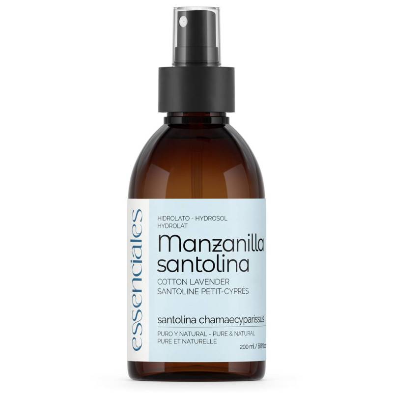 Agua de Manzanilla santolina 100% pura y natural, hidrolato genuino Manzanilla de Mahón, 200 ml.