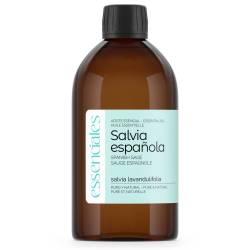 Aceite esencial de Salvia española, 100% puro y natural, 500 ml.