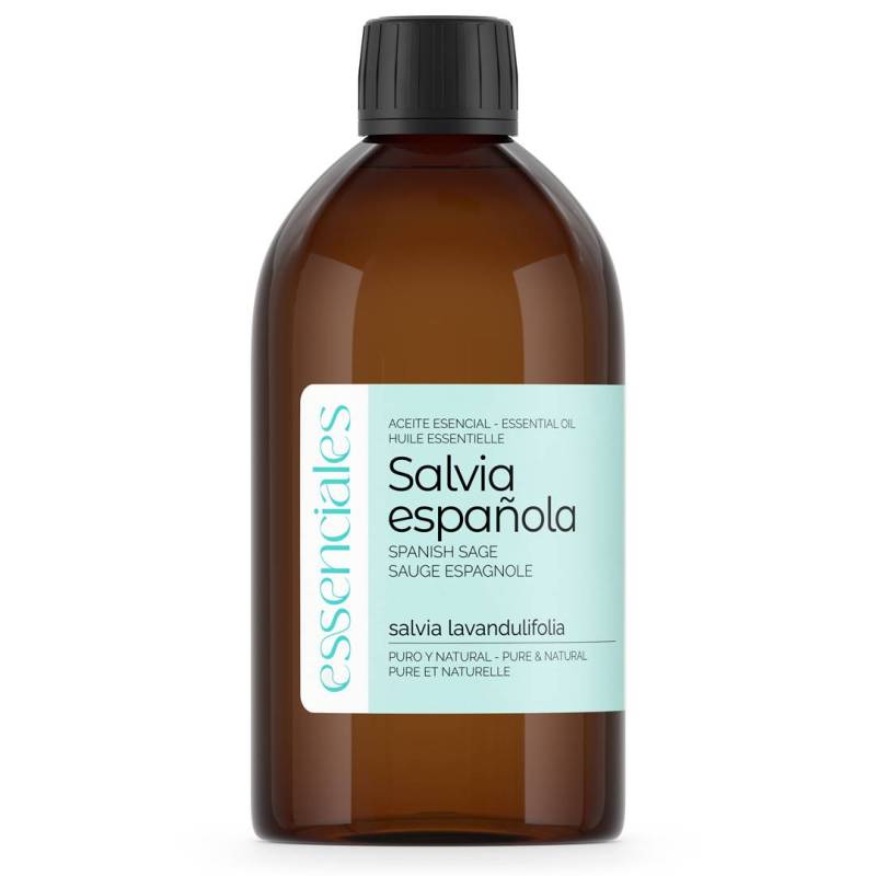 Aceite esencial de Salvia española, 100% puro y natural, 500 ml.