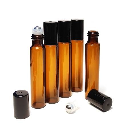 Botella tipo vial roll-on 10 ml de vidro âmbar (pack 5 unidades)