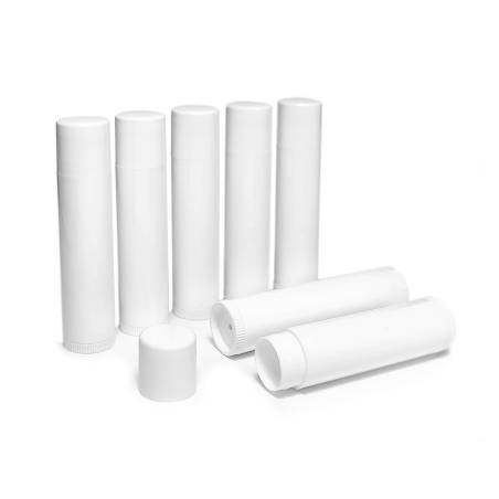 Tubetti per rossetto vuoti, colore bianco, confezione da 7 unità.