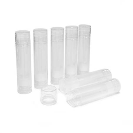 Leere Lippenstift-Tuben, transparent, Packung mit 7 Stück.