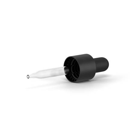 Tapón con pipeta gotero Din18 para botellas  vidrio de 10 ml.
