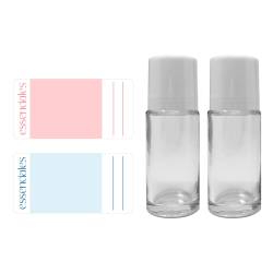 Bottiglie di vetro 50 ml con Roll-on (confezione da 2 unità)