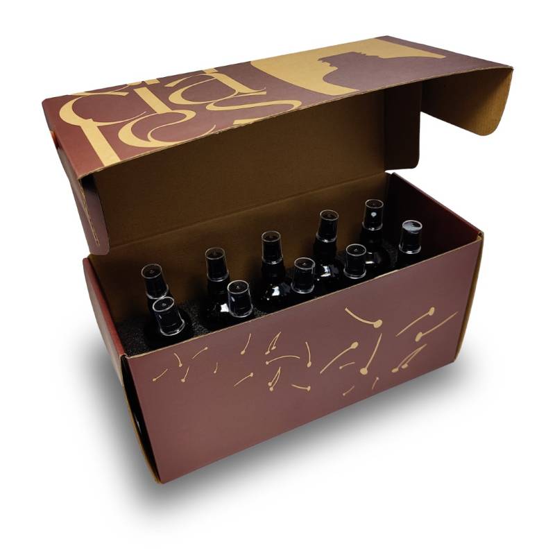 100ml Amber Glass Bottle Pack + Spray Nozzle x 10pc