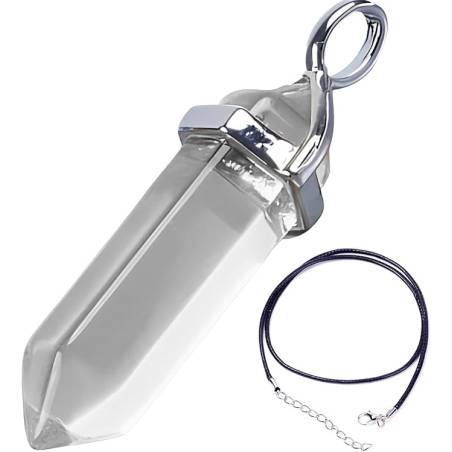 Pendentif Quartz Blanc Naturel - Purifie l'aura des énergies négatives