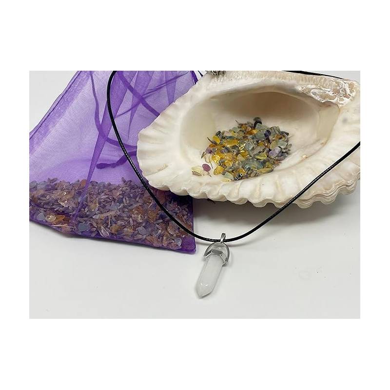 Pendentif Quartz Blanc Naturel - Purifie l'aura des énergies négatives