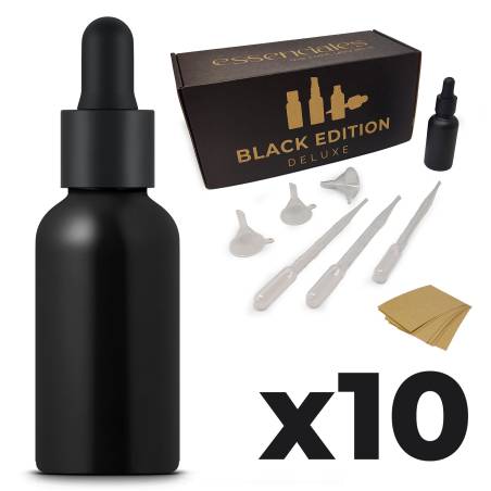 Bouteille 30 ml ambre en verre avec pipette x 10 unités | Essenciales
