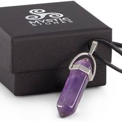 Colar de pedra de Ametista natural. Pedra energética curativa e amuleto protetor.