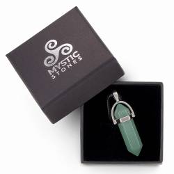 Collana con pietra naturale di Avventurina verde, ciondolo pietra naturale energetica e curativa.