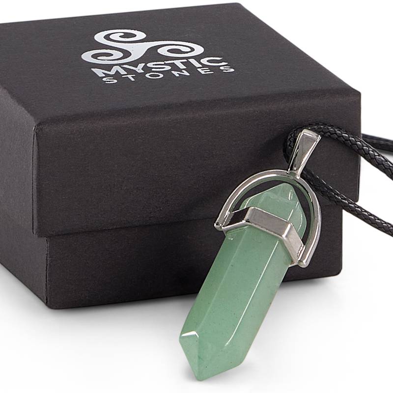 Collana con pietra naturale di Avventurina verde, ciondolo pietra naturale energetica e curativa.
