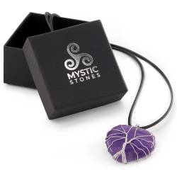 Amethyst Heart Pendant, natural energy stone, protective and healing amulet.