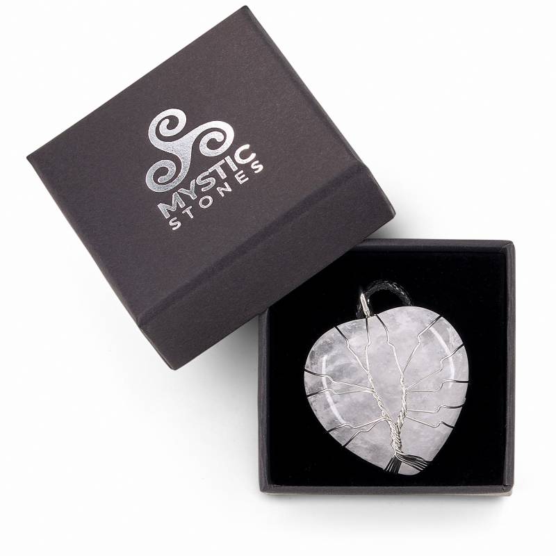 Pendentif Cœur Quartz Blanc - Pierres naturelles
