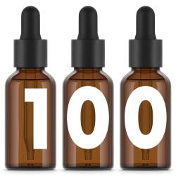Bouteilles en verre ambré de 30 ml avec pipette x100 unités. Haute qualité.