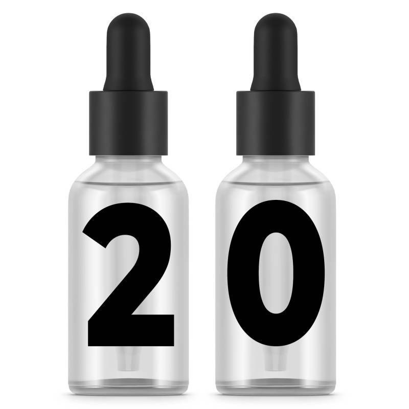 Bouteilles en verre sablé / dépoli / givré 30 ml avec pipette x20 unités. Haute qualité.