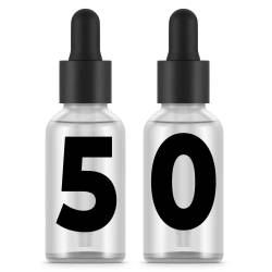 Bottiglie in vetro sabbiato / satinato / smerigliato 30 ml con pipetta x50 unità. Alta qualità.
