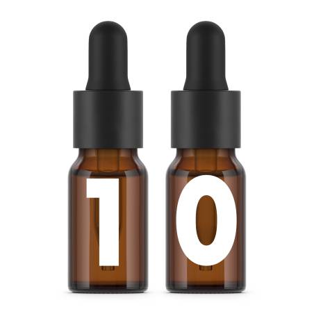 Botellas vidrio ámbar 10 ml con pipeta x10 unidades. Alta calidad.
