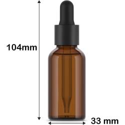 Flasche 30 ml bernsteinfarbenes Glas mit Pipette x 10 Stk | Essenciales