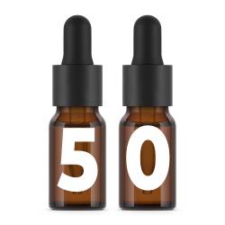 Bouteilles en verre ambré 10 ml avec pipette x50 unités. Haute qualité.