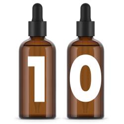 Bernsteinfarbene Glasflasche 100ml - Pipettenverschluss - Packung 10