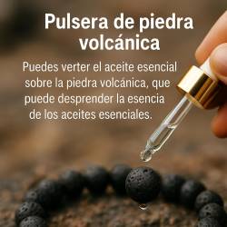Bracciale con perline di pietra vulcanica