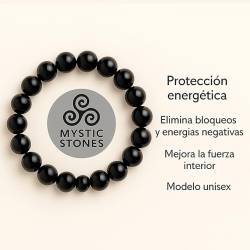 Pulsera de cuentas Obsidiana Negra
