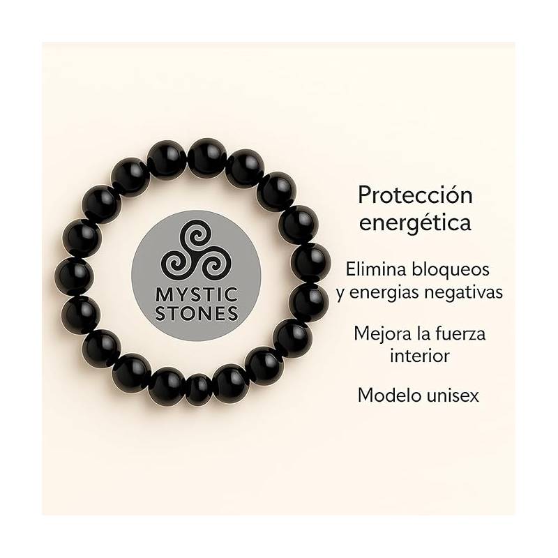 Bracciale di perle di ossidiana nera