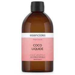 Aceite de coco líquido (fraccionado caprico caprilico), 100% natural,  500 ml